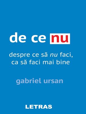 cover image of De Ce Nu